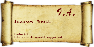 Iszakov Anett névjegykártya